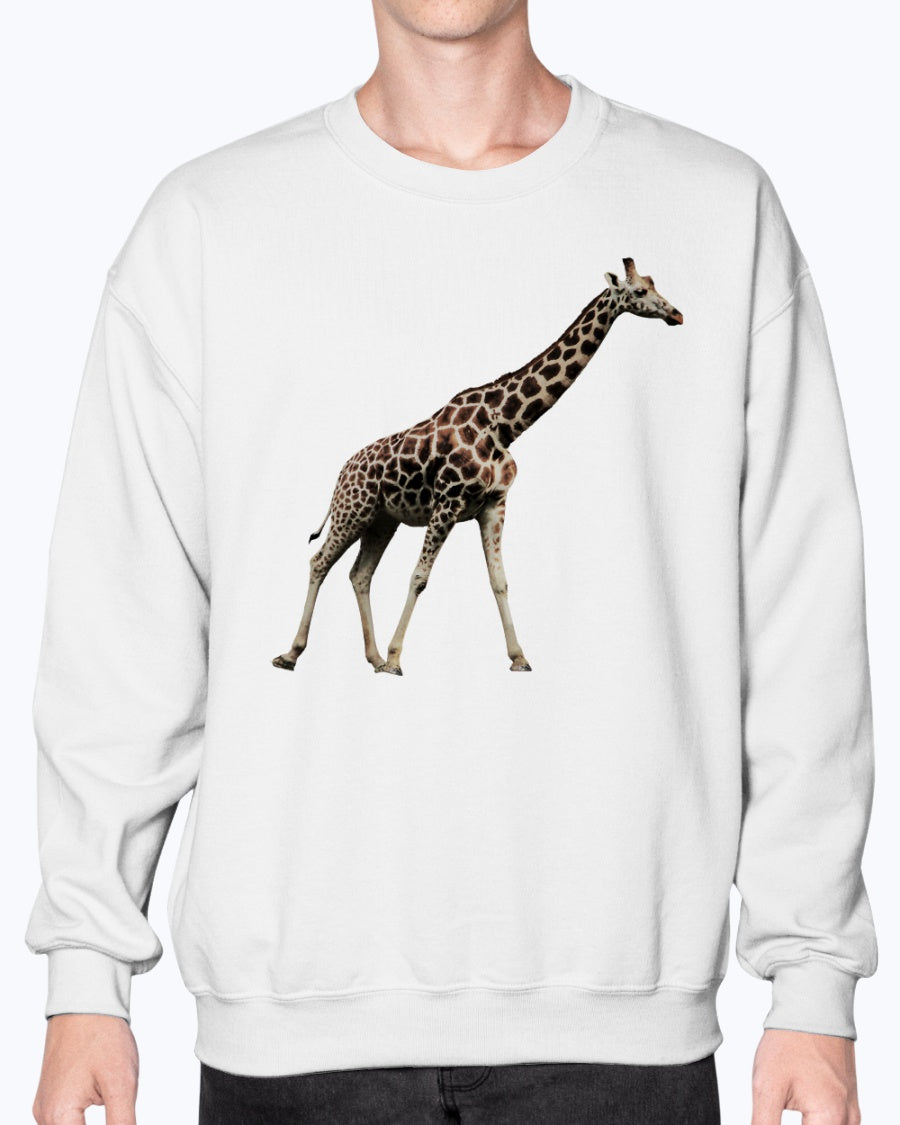 Giraffe's stride, Moss Apparel, Animal Lover Gift, Nature, Unisex Casual Wear, Wild Animal, Unisex Crewneck Sweatshirt
