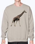 Giraffe's stride, Moss Apparel, Animal Lover Gift, Nature, Unisex Casual Wear, Wild Animal, Unisex Crewneck Sweatshirt
